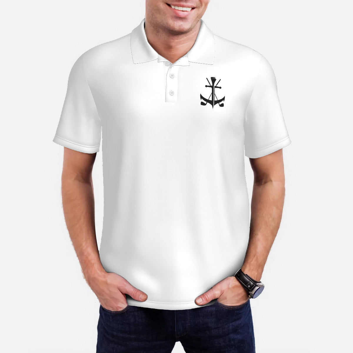 Avidity Golf Mens Polo White