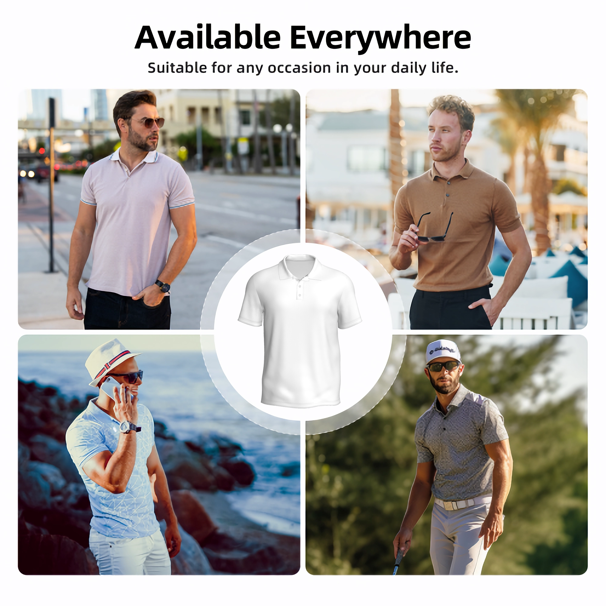 Avidity Golf Mens Polo White